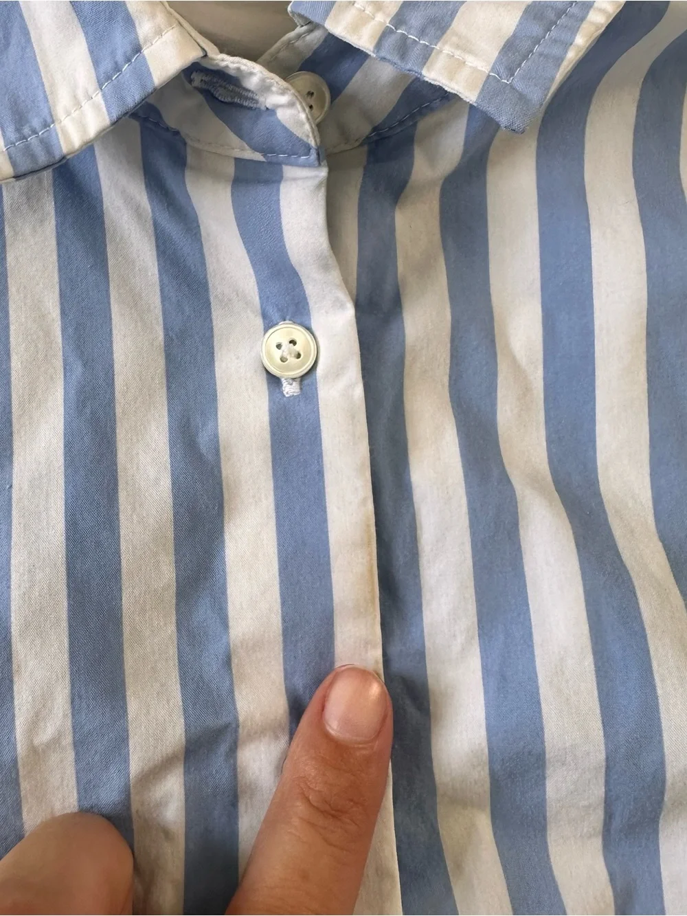 AYR The Deep End Striped Button Down Shirt Blue White Cotton XS Luxury Career - Picture 4 of 10